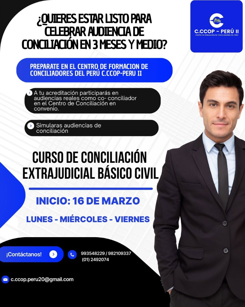 Curso de Conciliación Extrajudicial Básico Civil Marzo